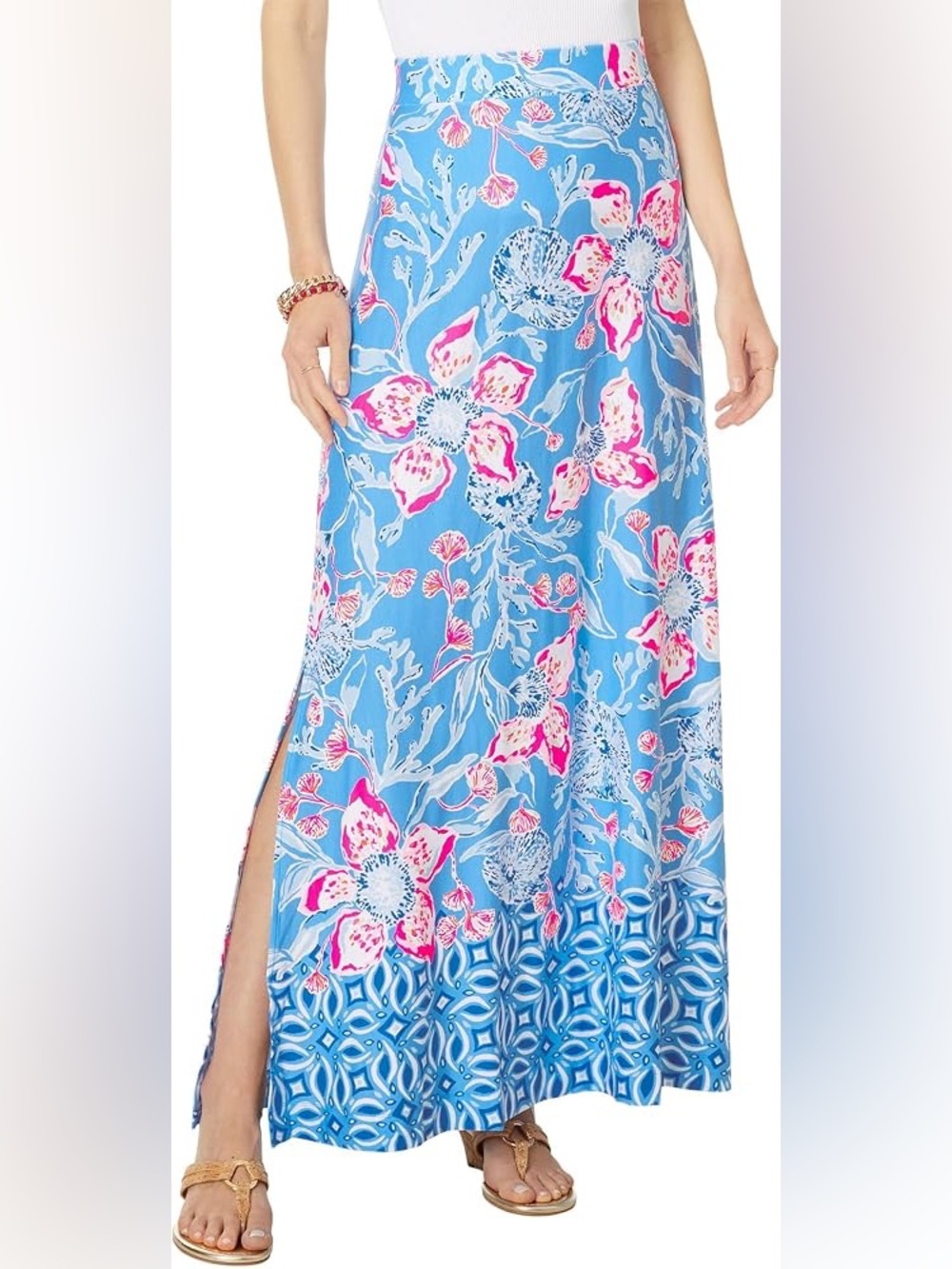 Lilly Pulitzer Adea Maxi Skirt in Multi Bohemian Rhapsody Engineered NWT Size L